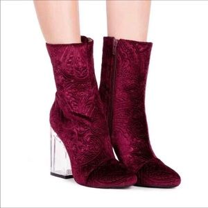Jeffrey Campbell Figment Wine Floral Boots